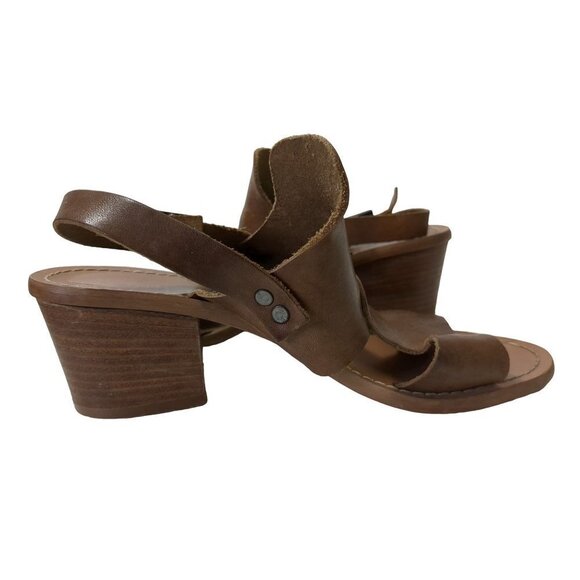 Barbara Barbieri Sandals Womens 6 Brown Leather Heel Open Toe Ankle Strap - Picture 6 of 10